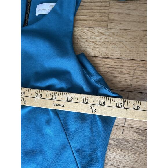Amanda Uprichard Teal Blue Sheath Dress Small - Picture 5 of 6
